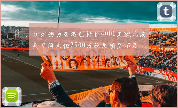 切尔西为查洛巴标价4000万欧元谈判空间大但2500万欧元明显不足